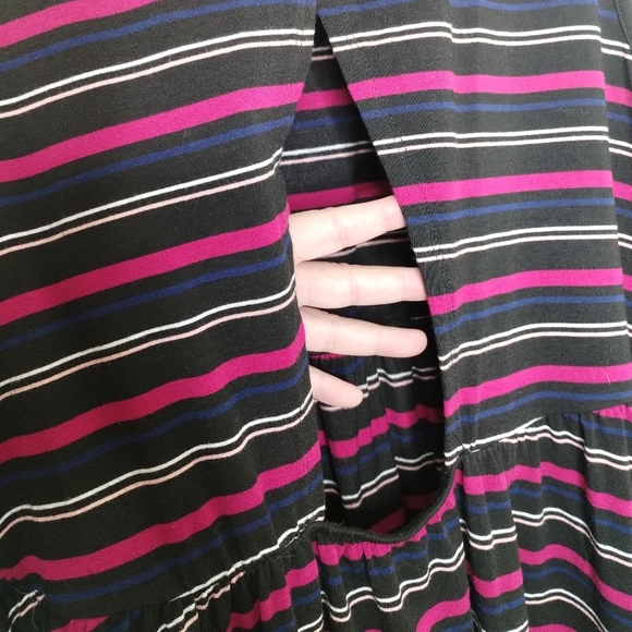 Torrid Multi Color Striped Jersey Open Back Skater Dress Women's Size 3X - Picture 4 of 7